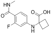  1-((3-Fluoro-4-(methylcarbamoyl)phenyl)amino)cyclobutane-1-carboxylic acid