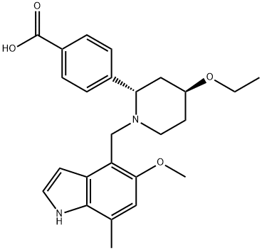 4-((2S,4S)-4-ethoxy-1-((5-methoxy-7-methyl-1H-indol-4-yl)methyl)piperidin-2-yl)benzoicacid